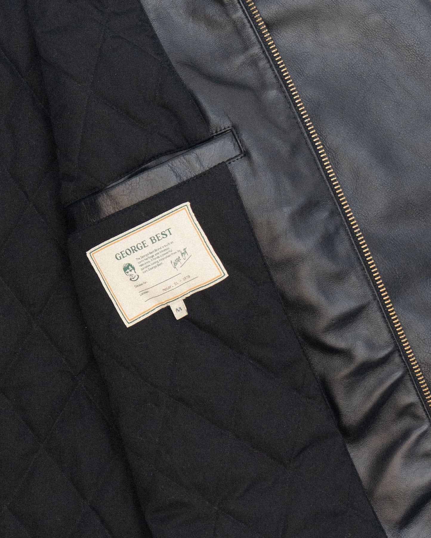 Harrington Loose Fit Leather Jacket