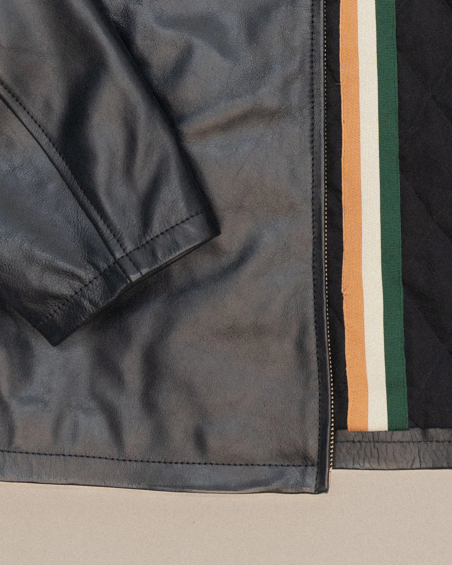Harrington Loose Fit Leather Jacket