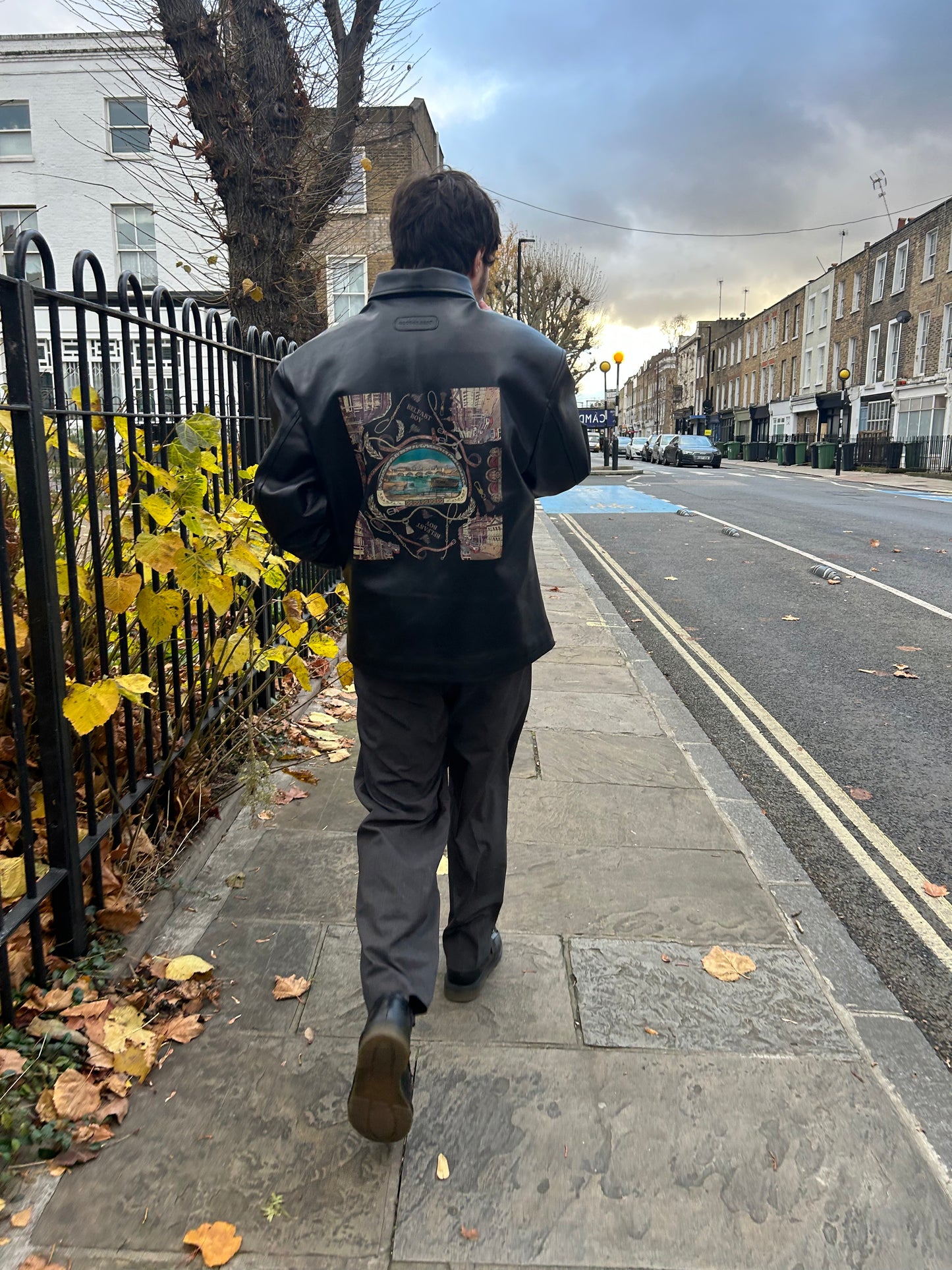 Harrington Loose Fit Leather Jacket